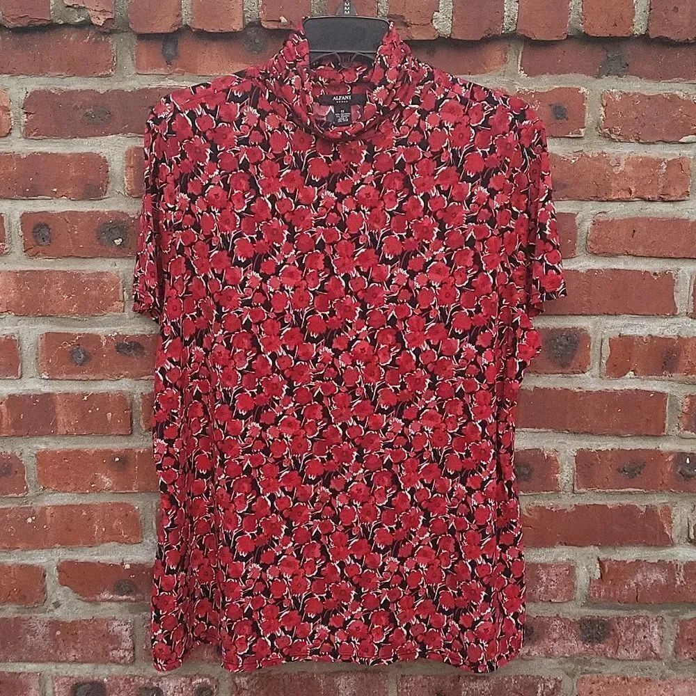 Floral cowl neck top